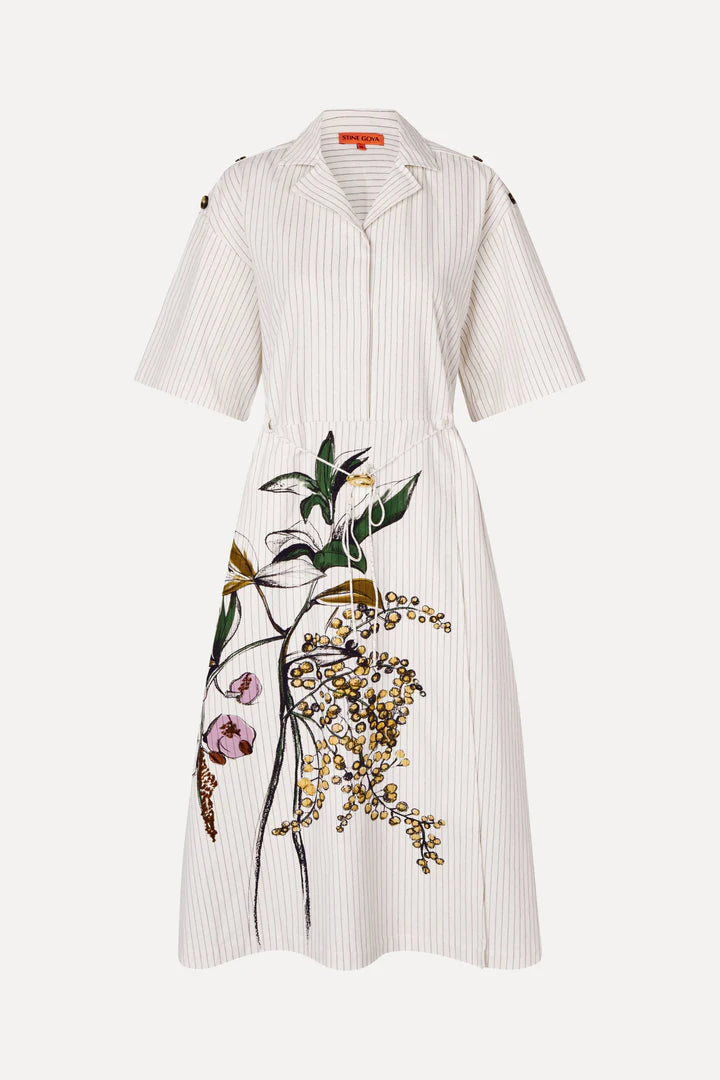 Workwear Midi Dress - Mimosa Stripe by Stine Goya