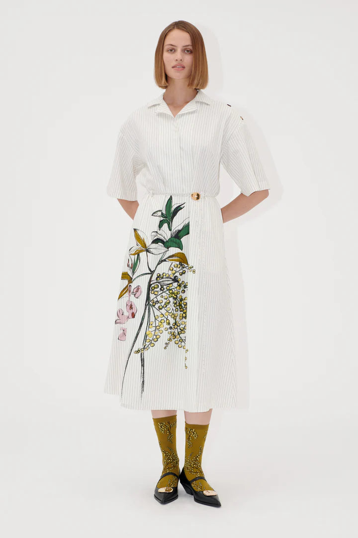 Workwear Midi Dress - Mimosa Stripe by Stine Goya