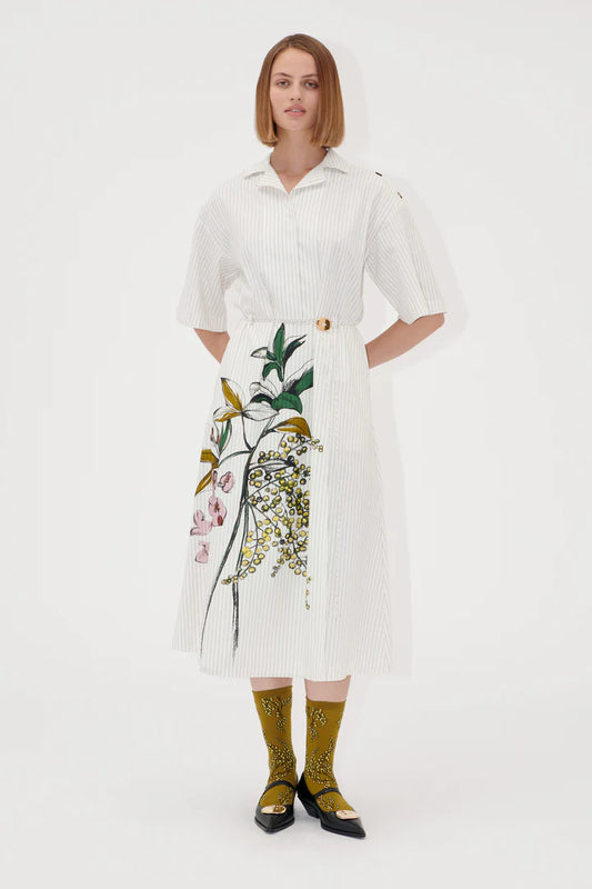 Workwear Midi Dress - Mimosa Stripe by Stine Goya