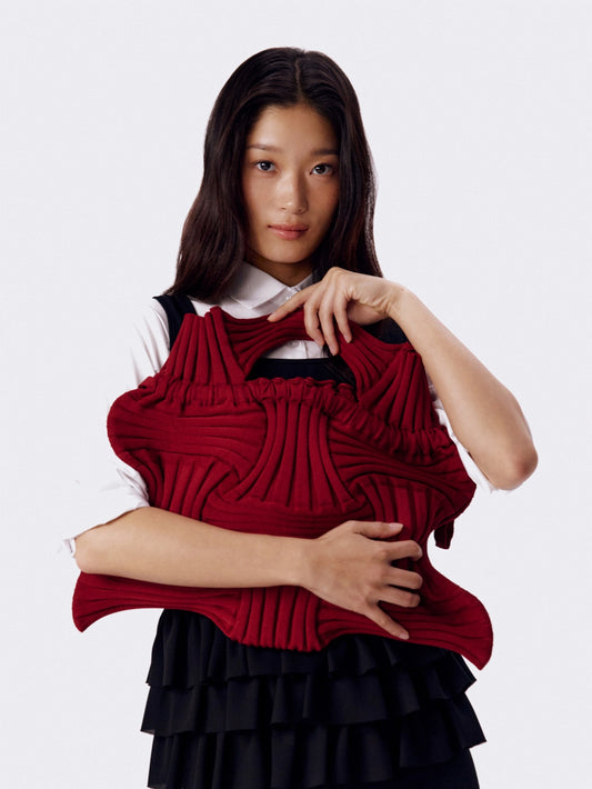 Big Bow Bag - Burgundy by PleatsMama