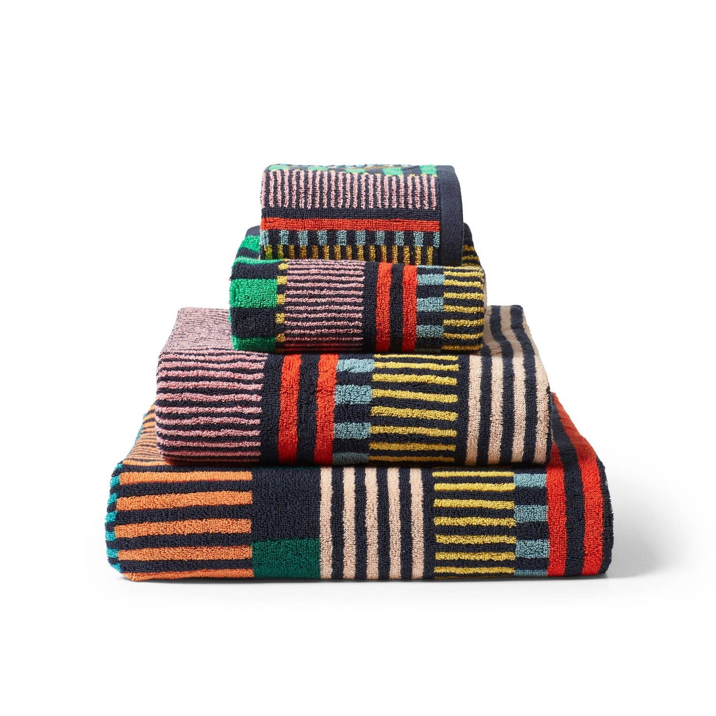 Multi Stripe Face Towel - by Donna Wilson