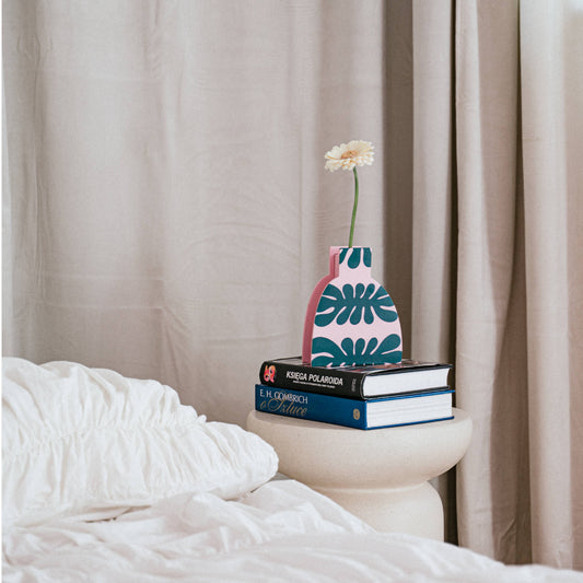 Wooden Vase with Monstera pattern by Milin