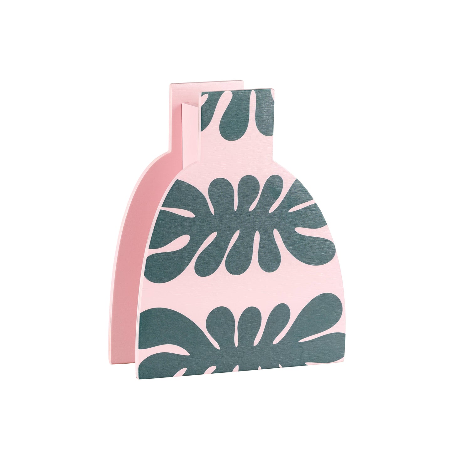 Wooden Vase with Monstera pattern by Milin