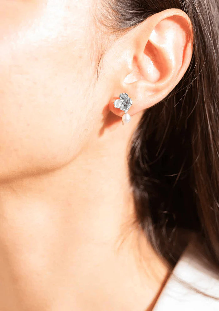 Venus Fleur Vide Earrings - Silver by House of Vincent