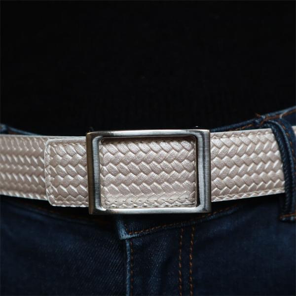 Silver and Braided White Reversible Belt by Blanlac