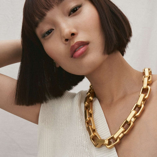 Big Flat Chain Necklace - Vintage Gold by Vanessa Baroni