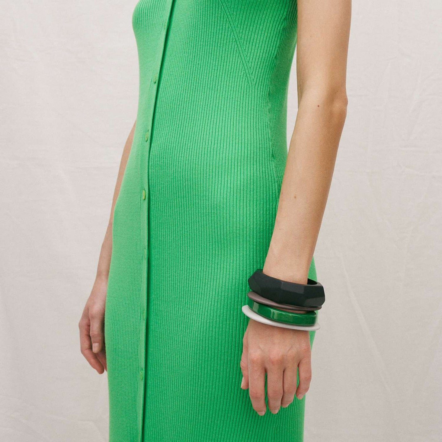 Squared Bangle - Matt Grey by Vanessa Baroni