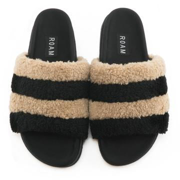 Beige & Black Prism Slippers by Roam