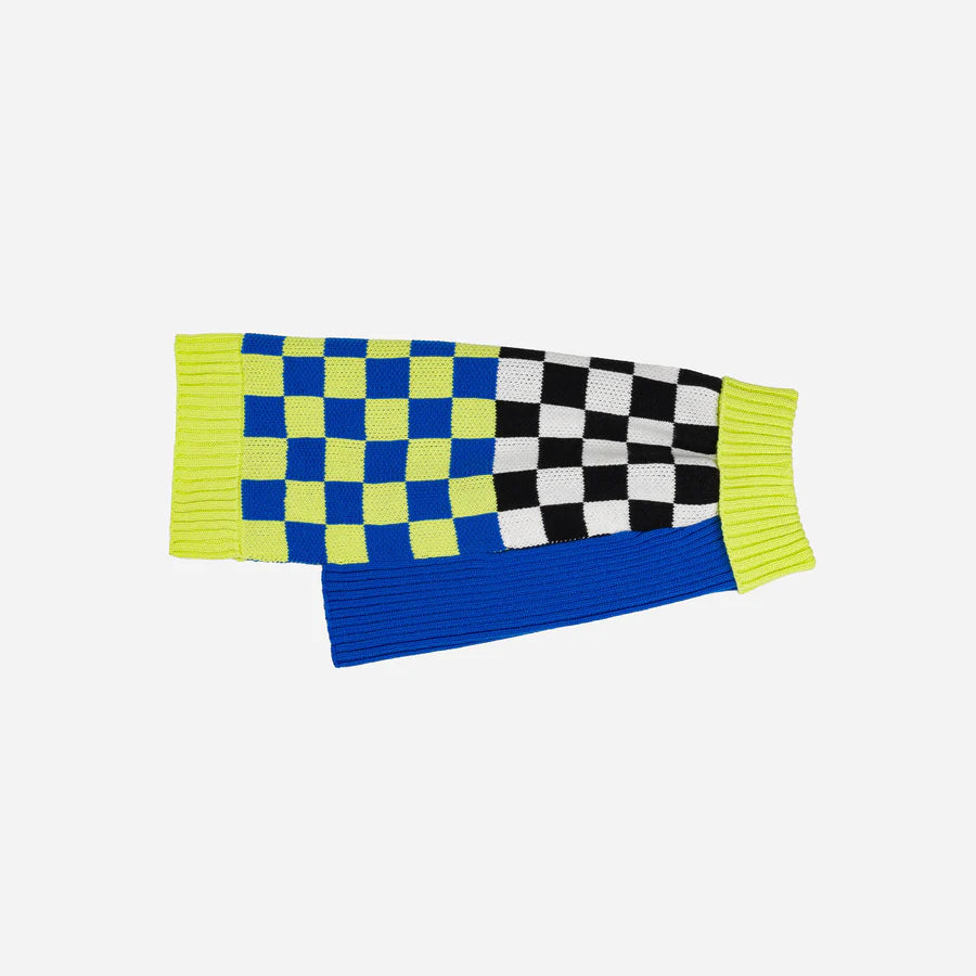 Checkerboard Dog Sweater - Lime Cobalt by Verloop