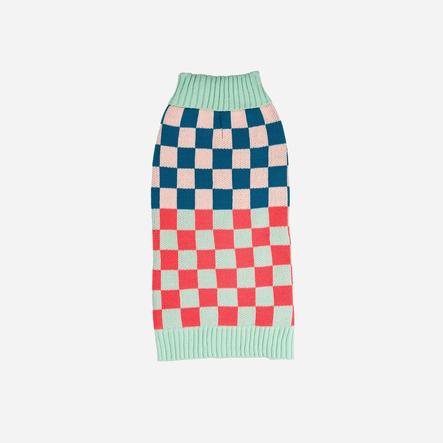 Checkerboard Dog Sweater - Melon Jade by Verloop