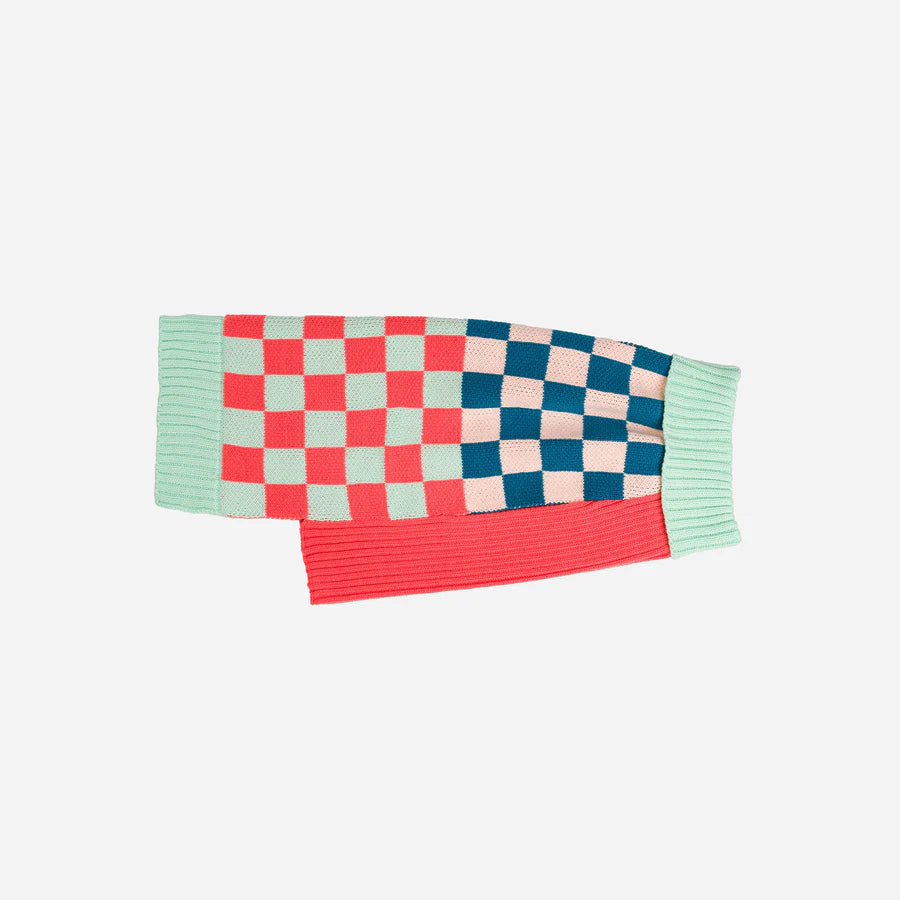 Checkerboard Dog Sweater - Melon Jade by Verloop