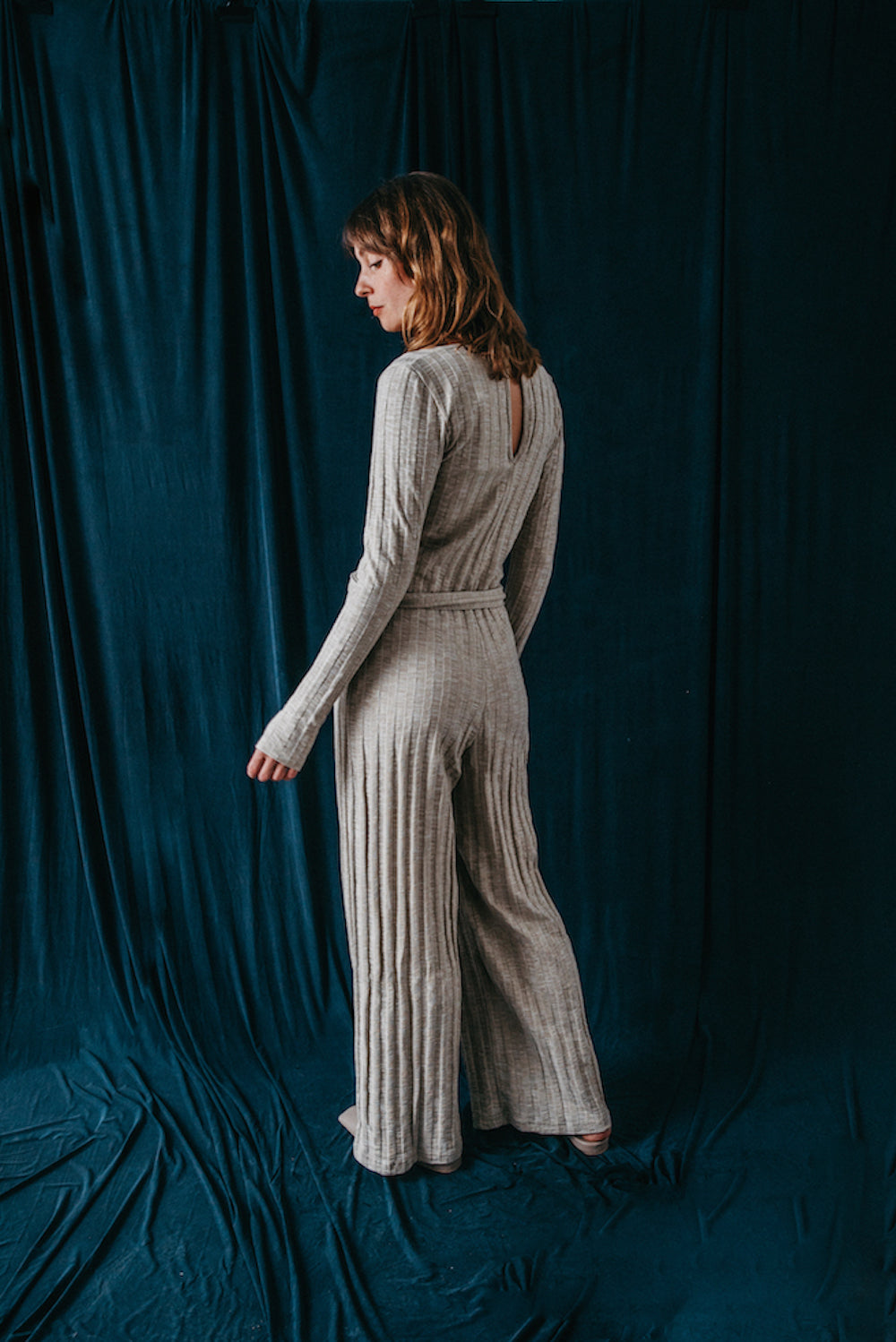 Knit Jumpsuit Nickel Melange by Cossac