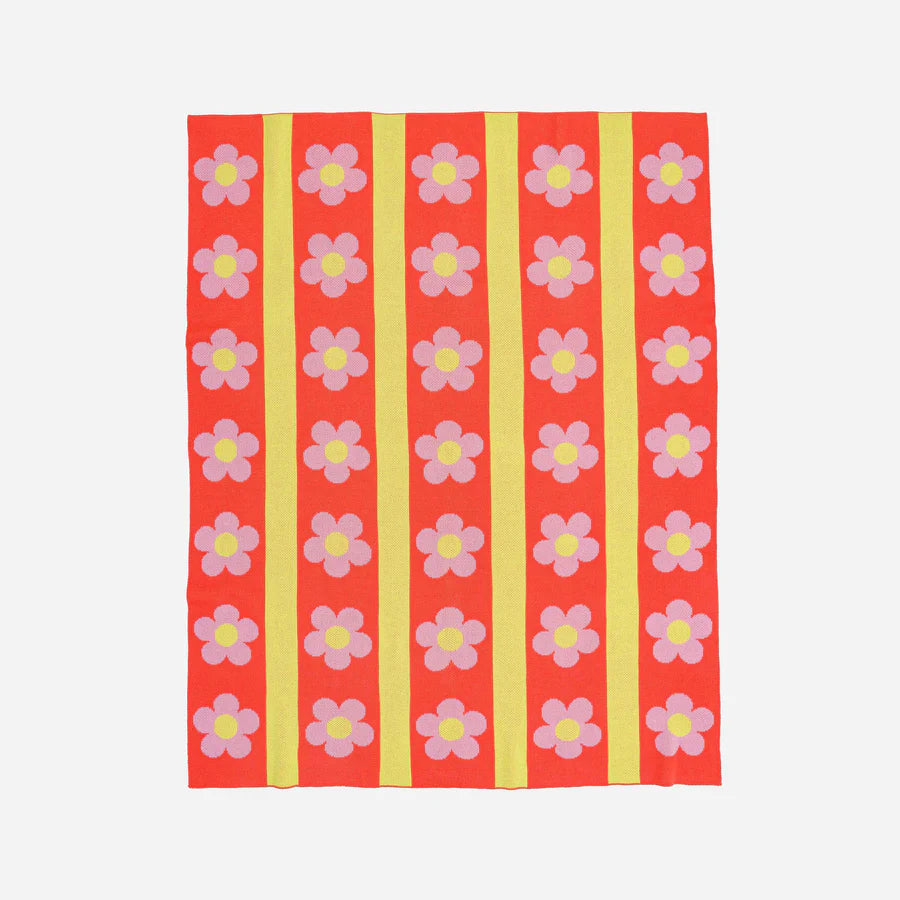 Flower Knit Throw - Melon by Verloop