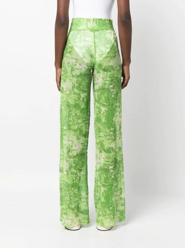 Sway Mesh Plisse Pants - Green Riddle by Henrik Vibskov