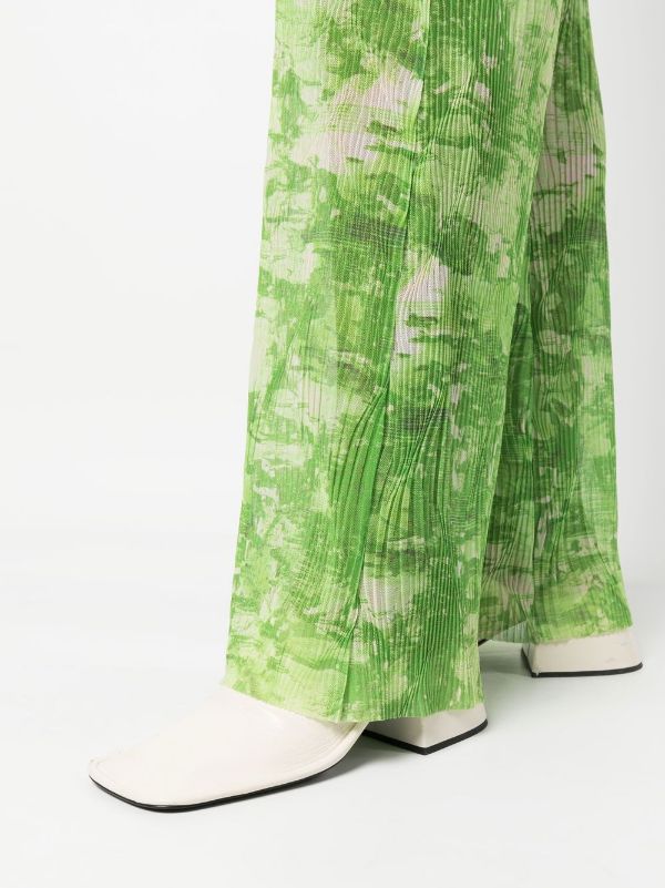 Sway Mesh Plisse Pants - Green Riddle by Henrik Vibskov