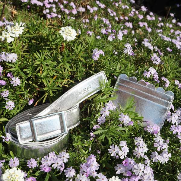 Silver and Braided White Reversible Belt by Blanlac