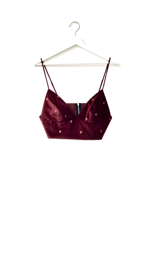 Upcycled Bralette in Wine red