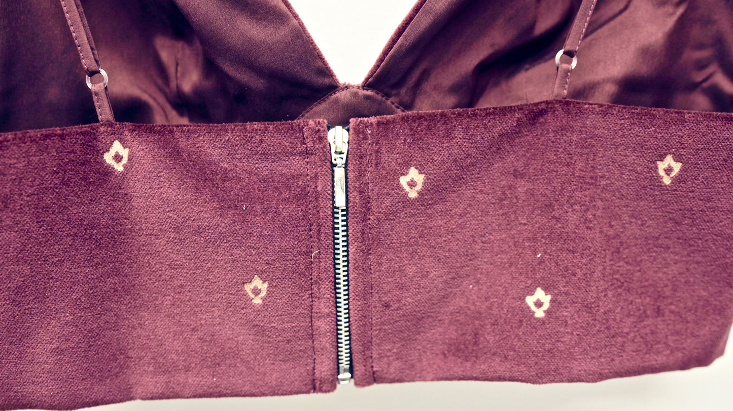 Upcycled Bralette in Wine red
