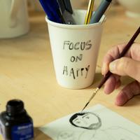 Focus on Happy Cup by Helen B