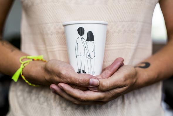 Cup Naked Couple Back by Helen B