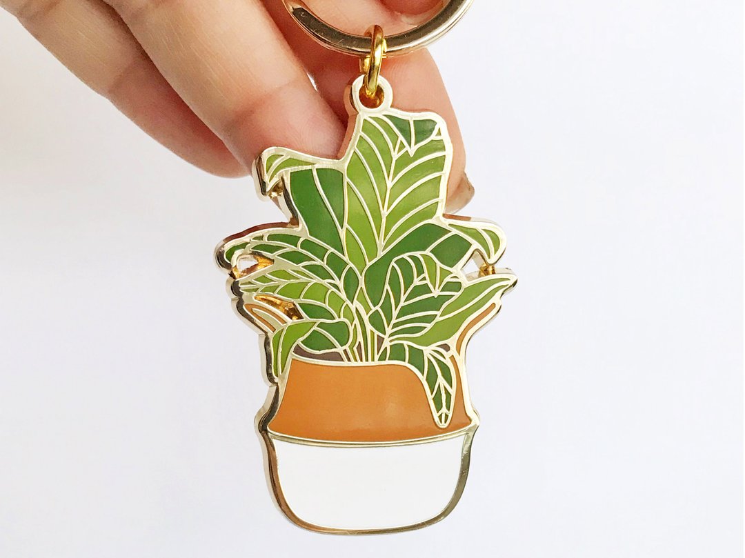 Banana Leaf Enamel Keychain by Paper Anchor Co.