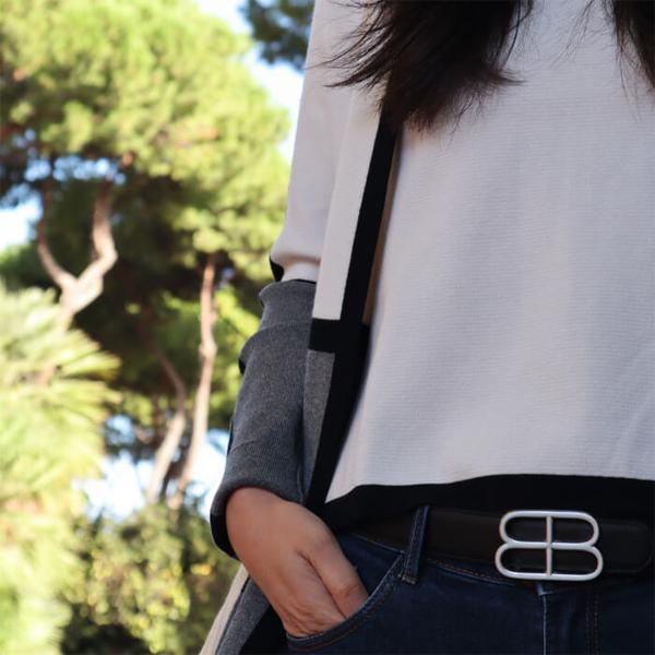 Vegan Black and Gold Reversible Belt by Blanlac