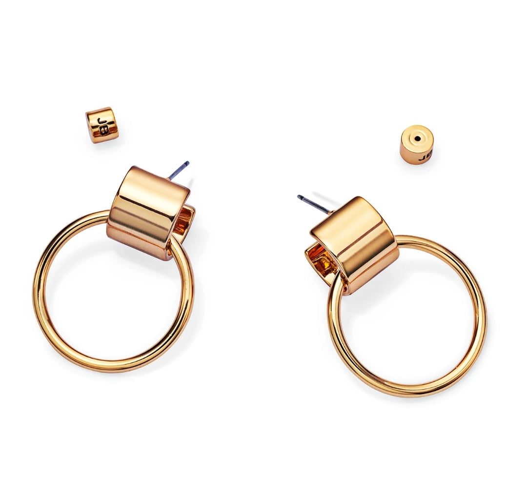 Faye Knockers Hoop Earrings Gold by Jenny Bird