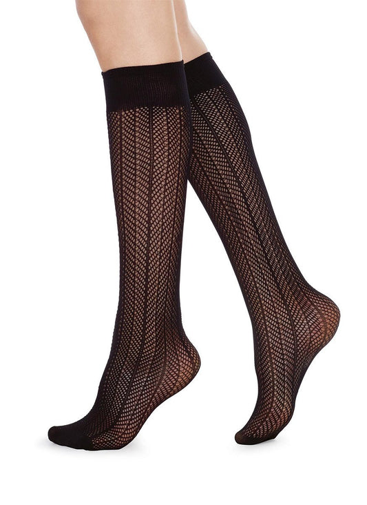 Astrid Knee High- Micro Net Black