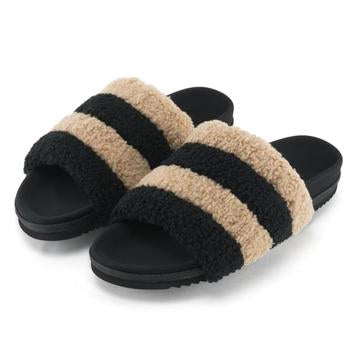 Beige & Black Prism Slippers by Roam