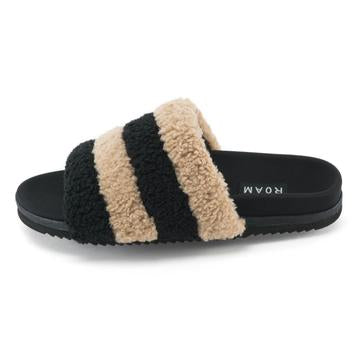 Beige & Black Prism Slippers by Roam