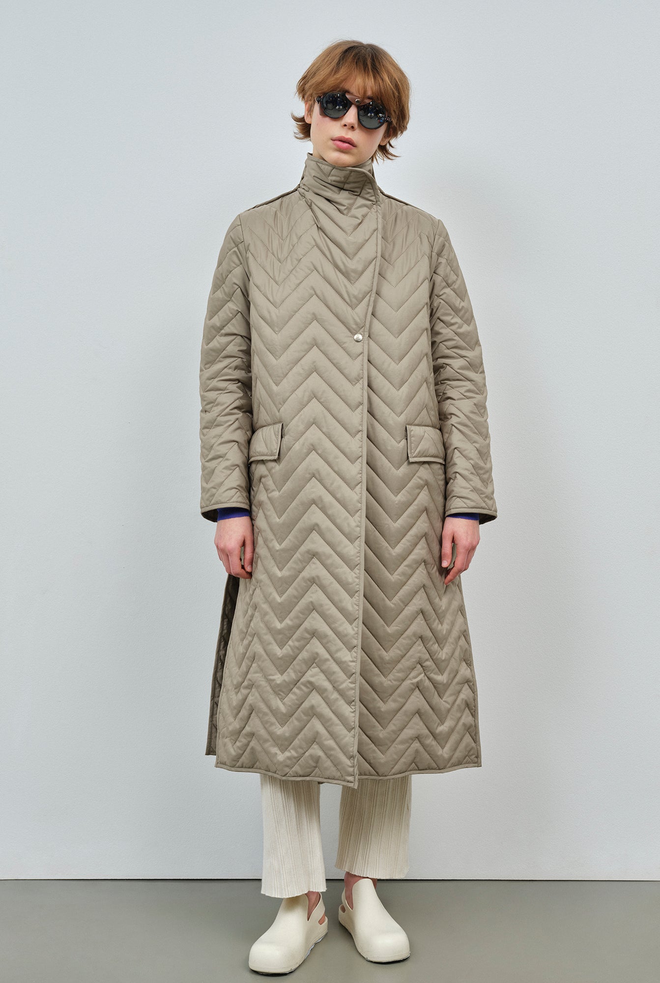 Dafni Quilted Coat Pale Olive by Embassy of Bricks and Logs