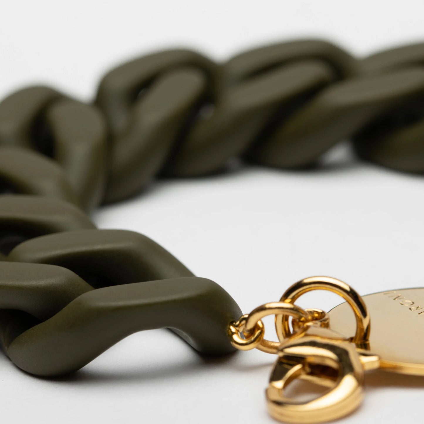 Flat Chain Bracelet - Matt Dark Olive by Vanessa Baroni