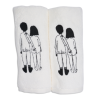 Guest Towel Naked Couple Back (Set of 2) by Helen B