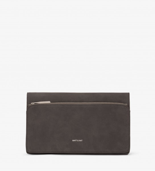 Suede Grey Clutch by Matt and Nat
