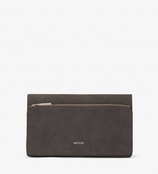 Suede Grey Clutch by Matt and Nat