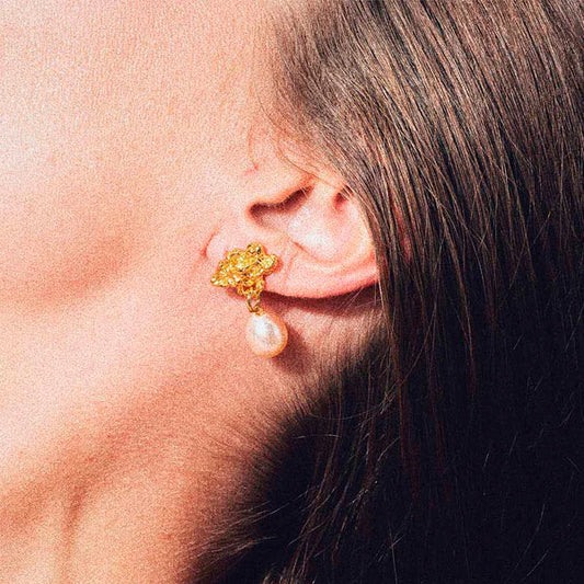 Hollow Cloud Earrings Gilded by House of Vincent