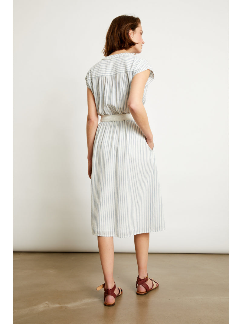Feria Dress - Baby Blue Stripes by Ekyog