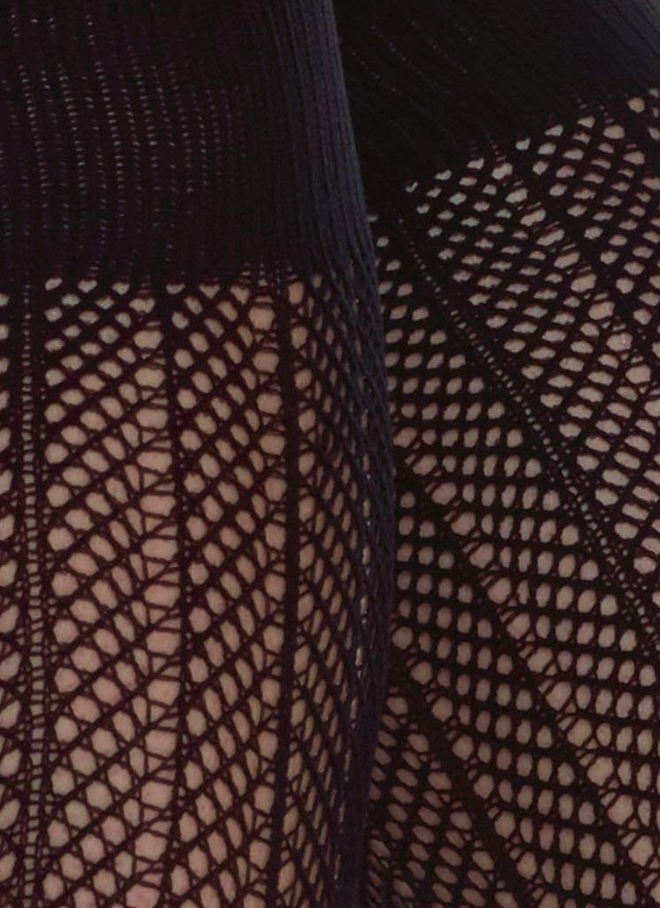 Astrid Knee High- Micro Net Black