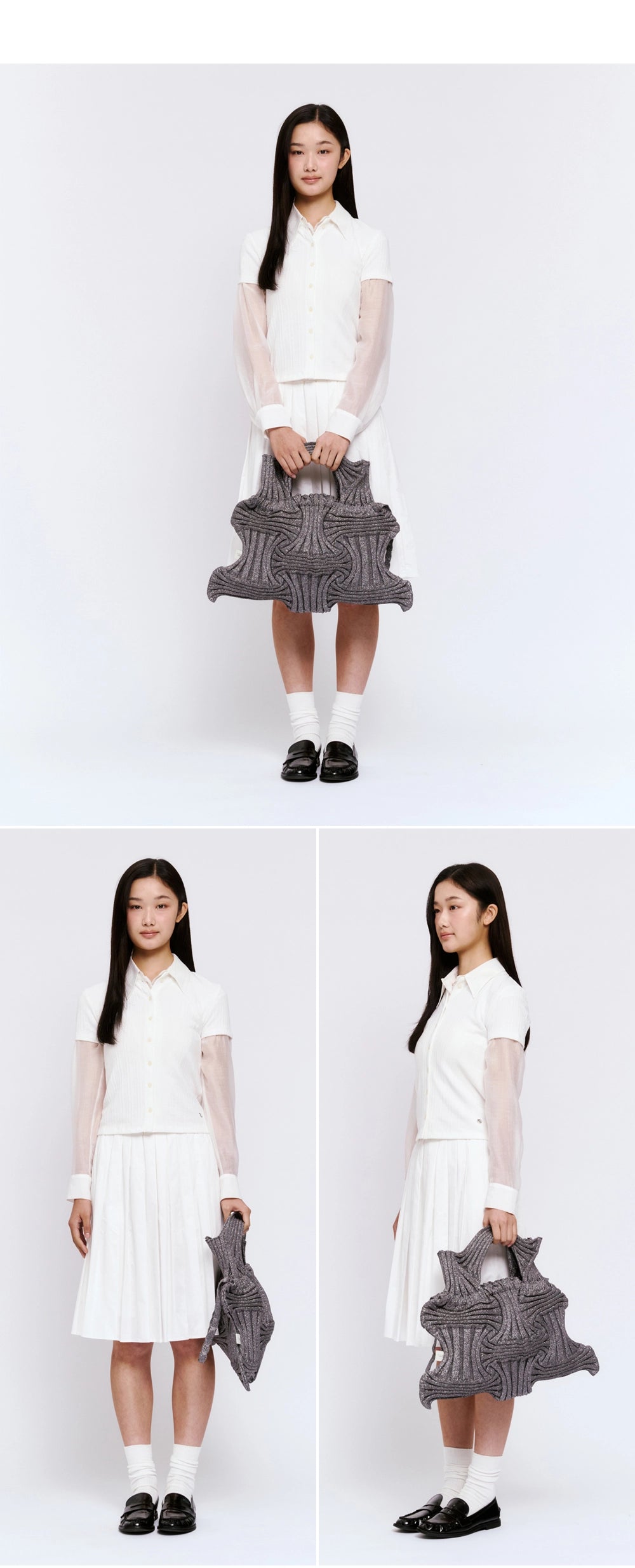 Big Bow Bag - Glitter Stone Brown by PleatsMama