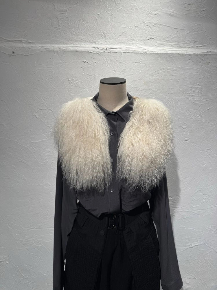 Lamb Fur Neck Piece - White by Troa