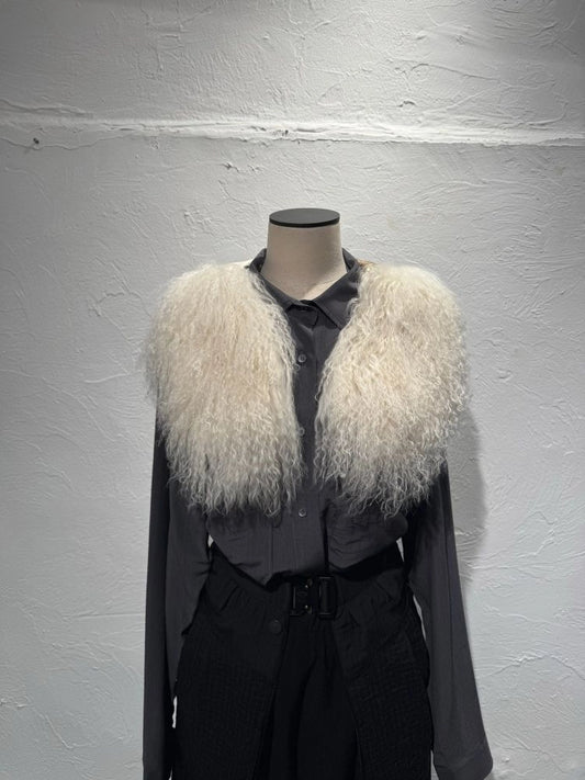 Lamb Fur Neck Piece - White by Troa