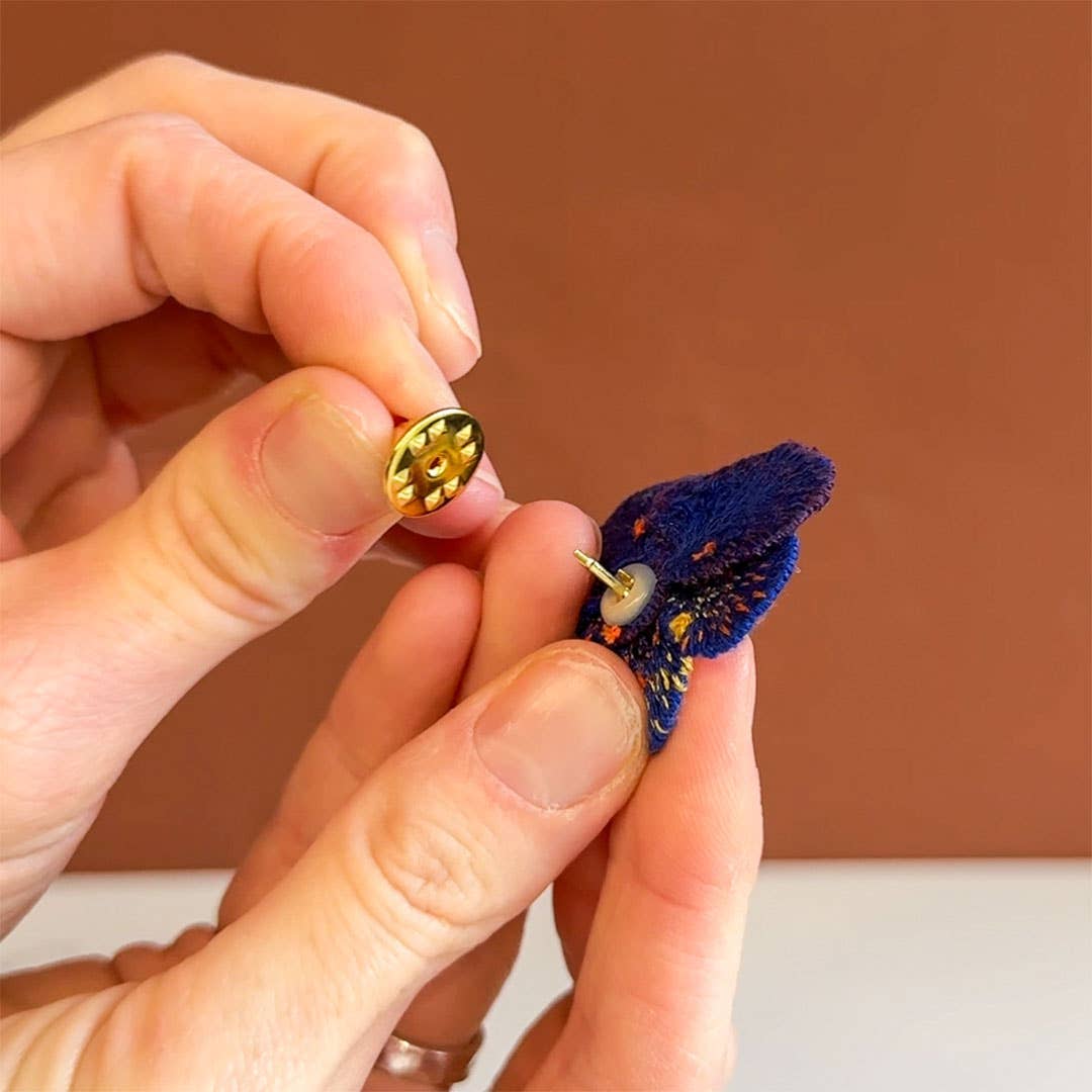 💜 Pansies Embroidered Brooches – Violet (set of 2) - by Botanopia
