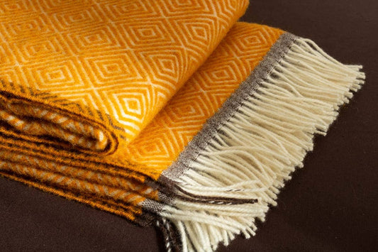 Wool Throw Blanket Venezia - Yellow by MoST
