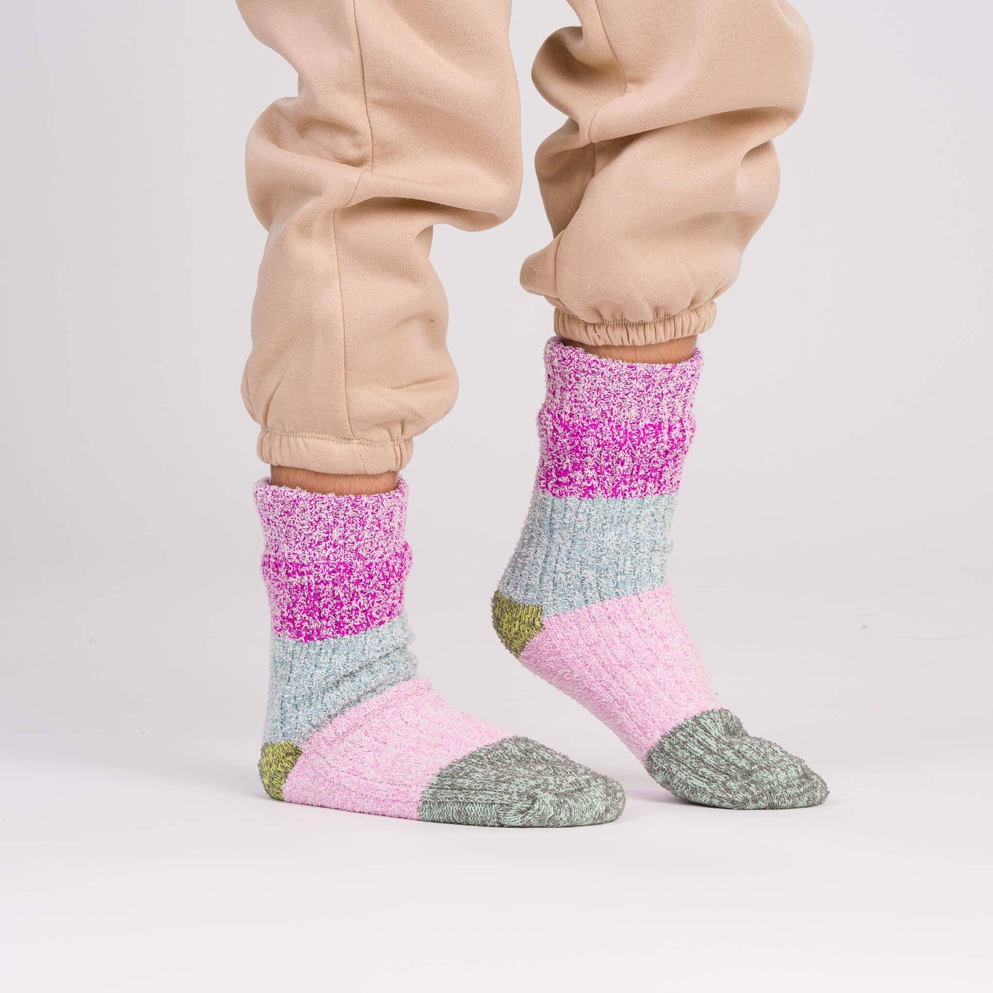 Color Band House Socks: Magenta Stone Blue by Verloop