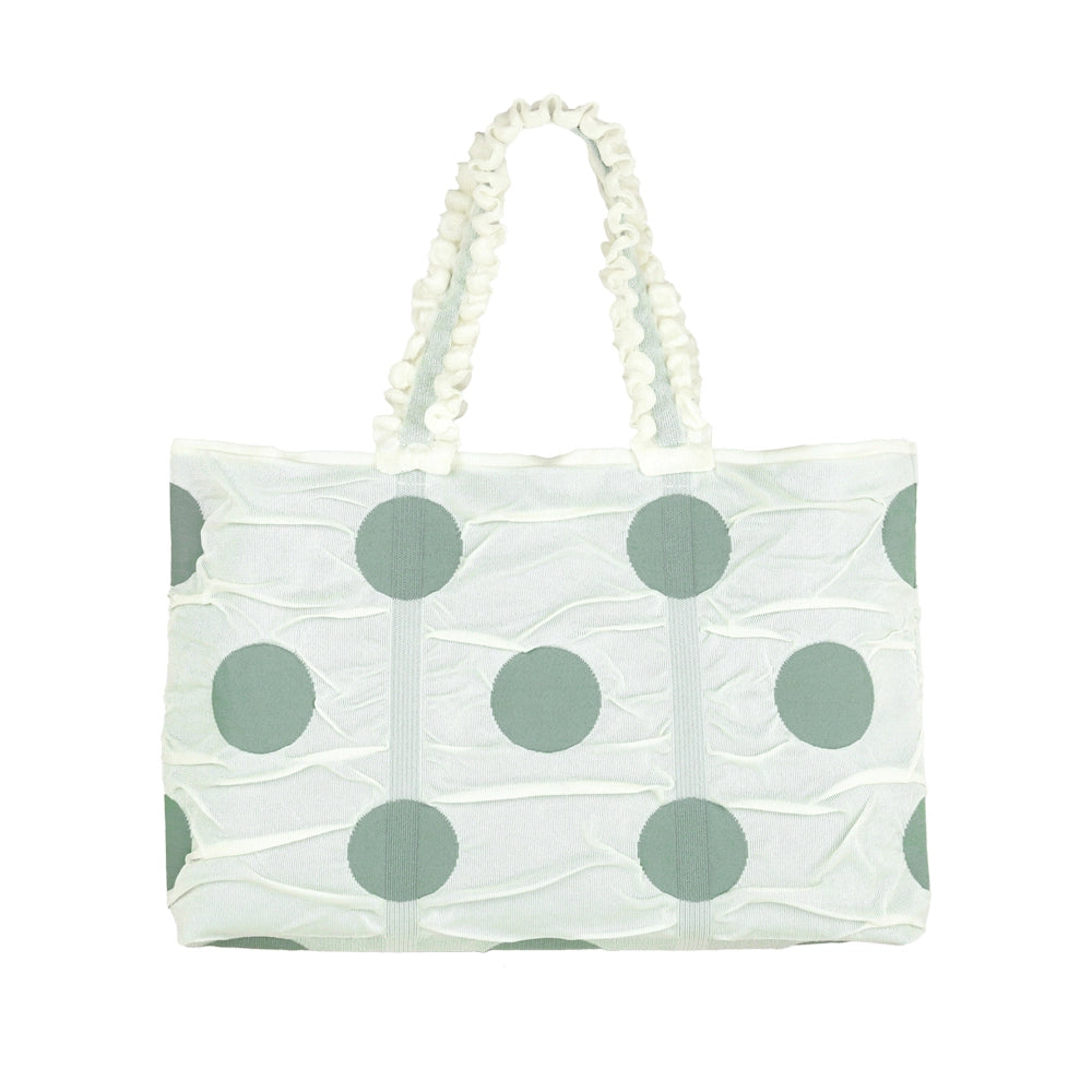 Polka Dot Shopper Bag - Ivory by PleatsMama