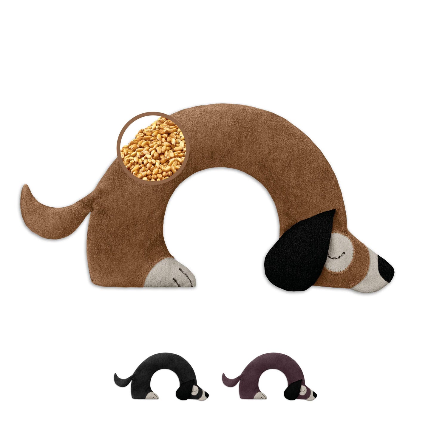 Organic Grain Pillow Neck Heating Pad Dog - Brown by Leschi