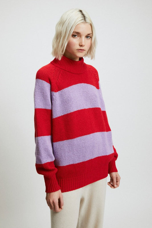 Waite Sweater - Red & Lilac by Rita Row