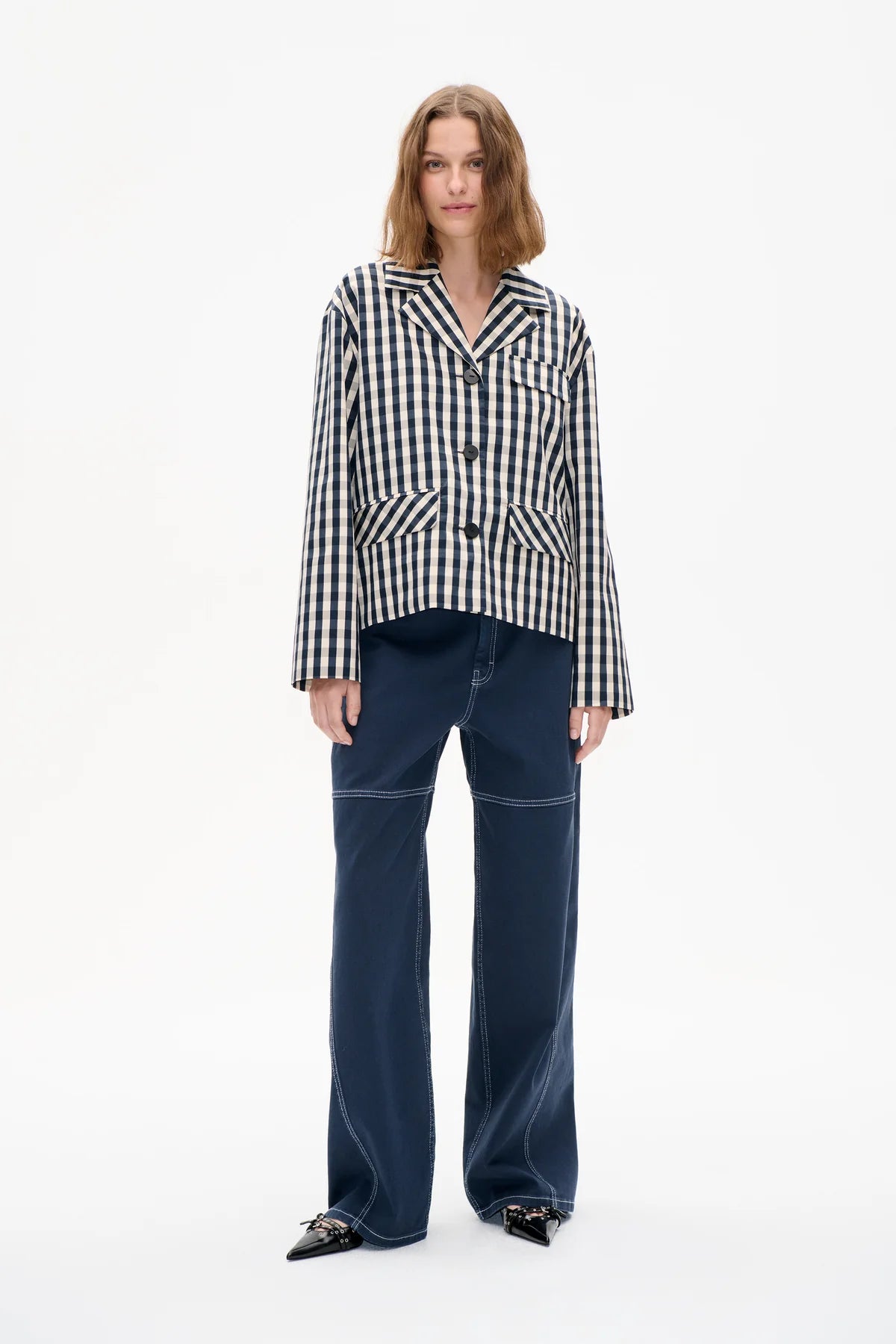 Bani Jacket - Navy Creme Check by Baum und Pferdgarten