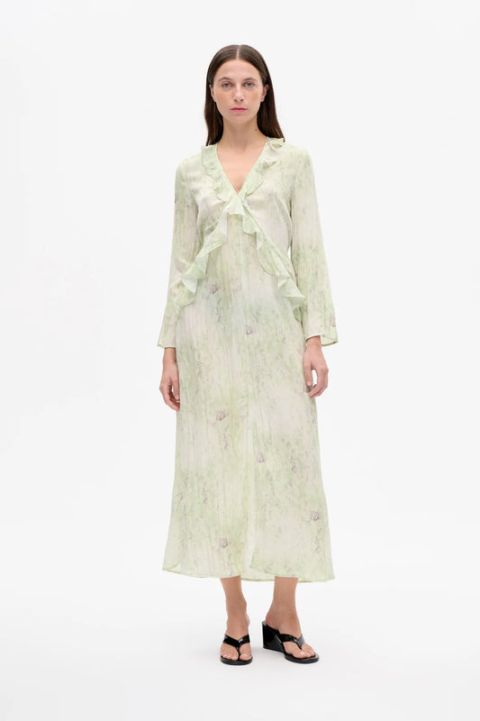 Annia Dress - Distorted Green Flower by Baum und Pferdgarten