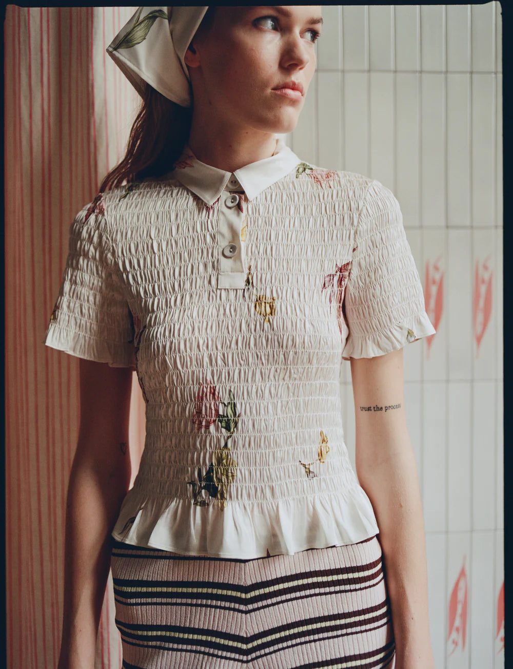Myka Blouse - Coconut Creme Tulips by Baum und Pferdgarten